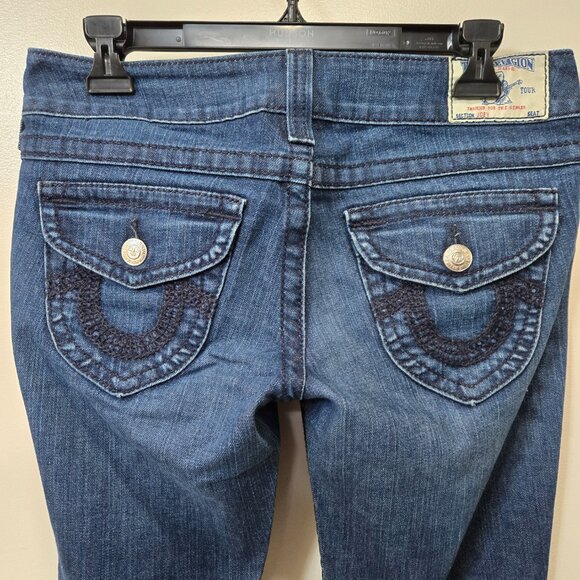 Vintage True Religion Medium Wash Flare Leg Jeans Size 29 - Picture 10 of 16